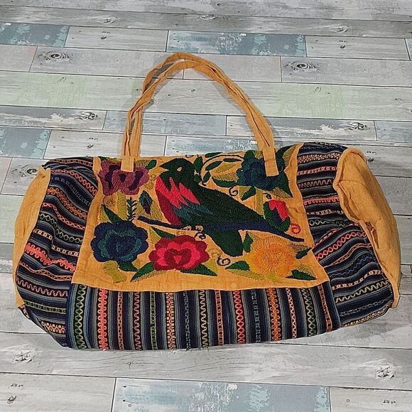 Beautiful Embroidered Quilted Duffle Bag - Picture 1 of 7
